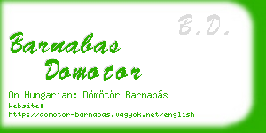 barnabas domotor business card
