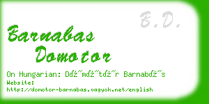barnabas domotor business card
